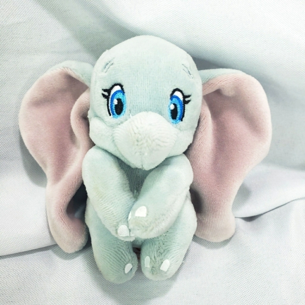 TY Disney Sparkle Dumbo Elephant Mini Plush Clip 5 Inch 2022 Blue Plastic Clip